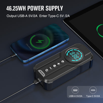 4-in-1 Car Jump Starter & Tire Inflator – Portable Battery Booster and Air Compressor for Cars