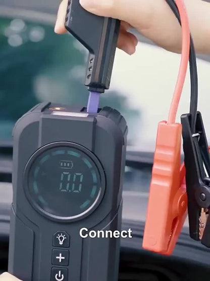 4-in-1 Car Jump Starter & Tire Inflator – Portable Battery Booster and Air Compressor for Cars