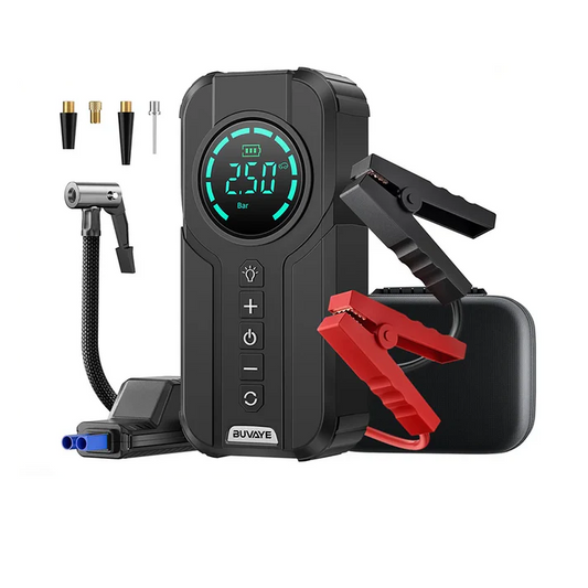 4-in-1: Jump-starter + Air Pump + Power Bank + LED Light