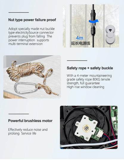 Smart Window Cleaning Robot with Dual-Side Spray & Remote Control