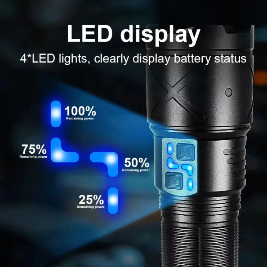 Ultra Bright Rechargeable LED Torch – Tactical Zoom Flashlight