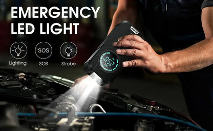 4-in-1: Jump-starter + Air Pump + Power Bank + LED Light