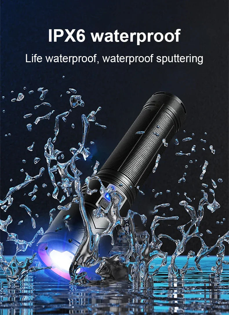 Ultra Bright Rechargeable LED Torch – Tactical Zoom Flashlight