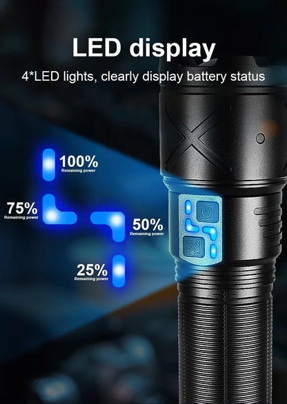 Ultra Bright Rechargeable LED Torch – Tactical Zoom Flashlight