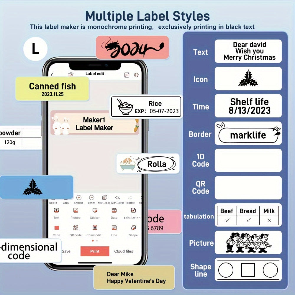 Portable Bluetooth Thermal Label Maker