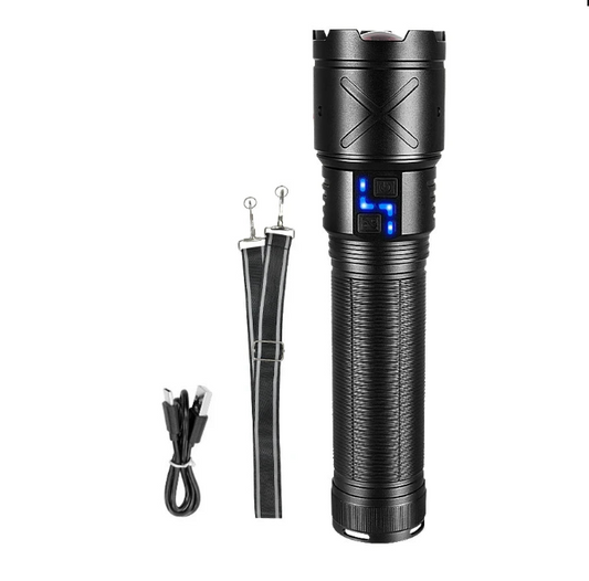 Ultra Bright Rechargeable LED Torch – Tactical Zoom Flashlight